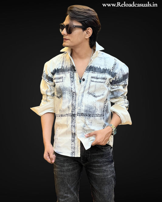 Shadow Print Casual Shirt