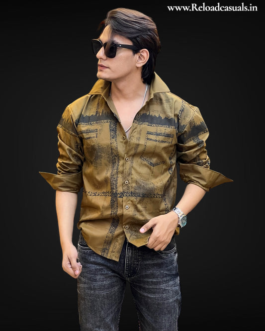 Shadow Print Casual Shirt
