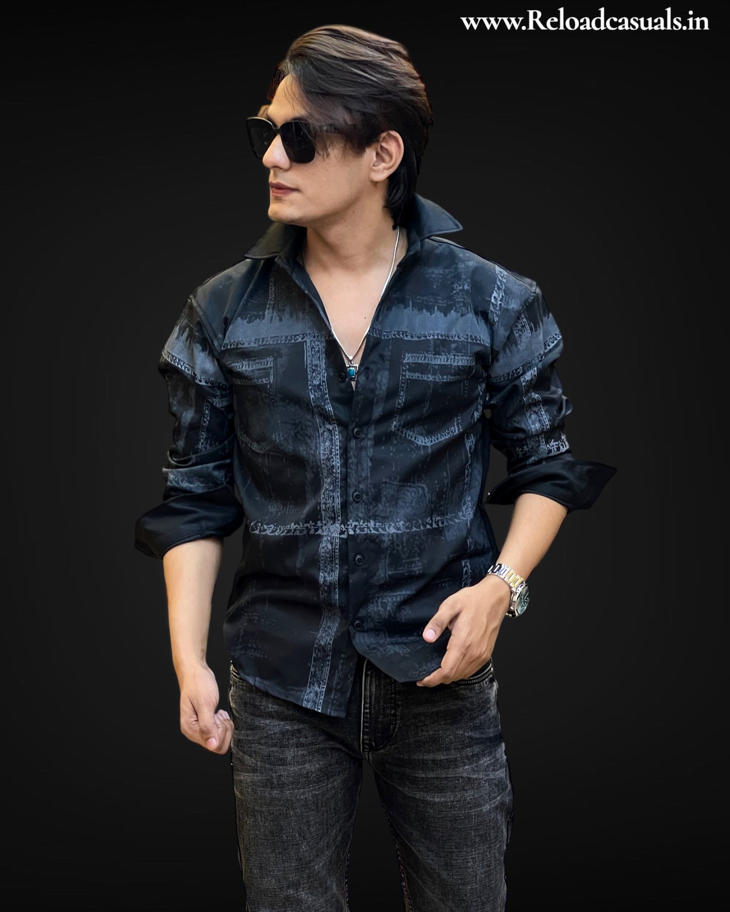 Shadow Print Casual Shirt