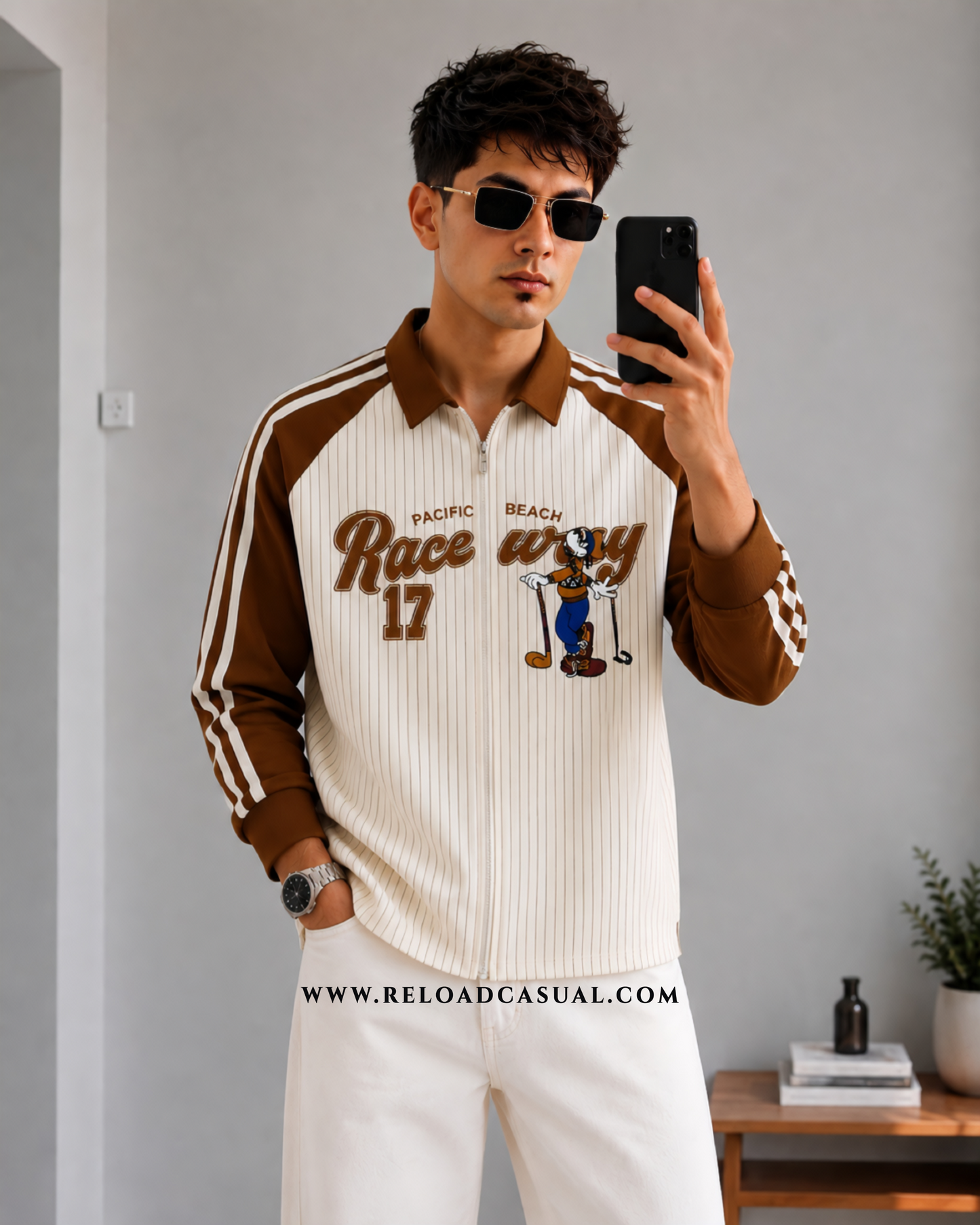 Raceway 17 Boxy Fit Full Zip Collar Shirt