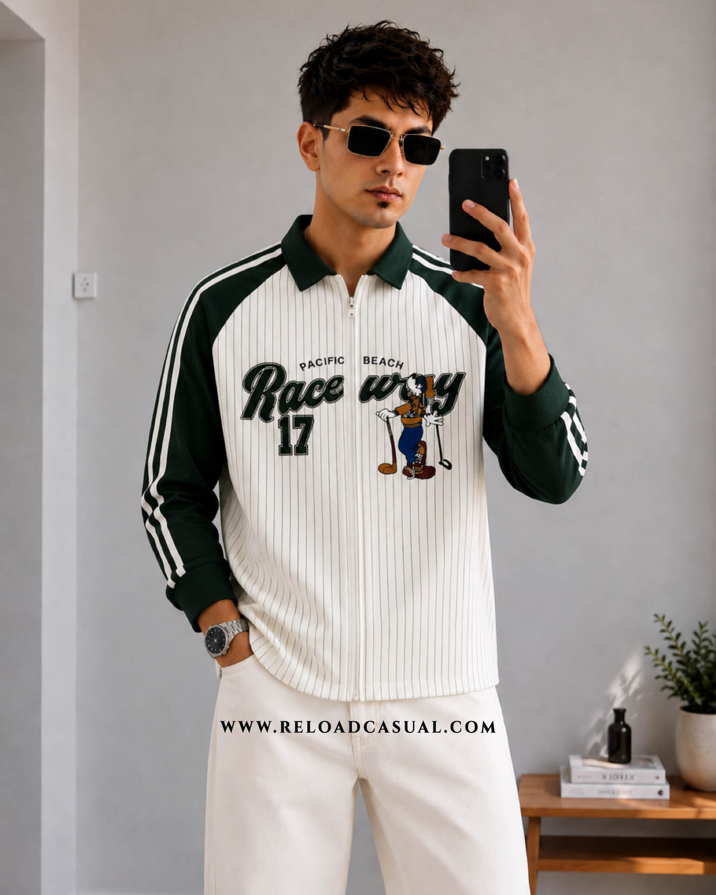 Raceway 17 Boxy Fit Full Zip Collar Shirt