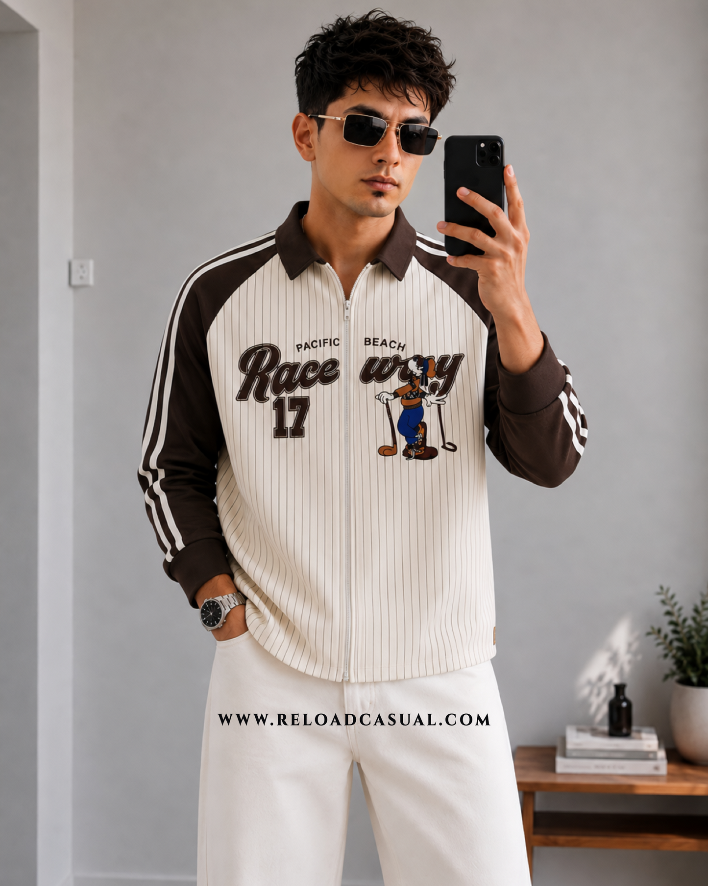 Raceway 17 Boxy Fit Full Zip Collar Shirt