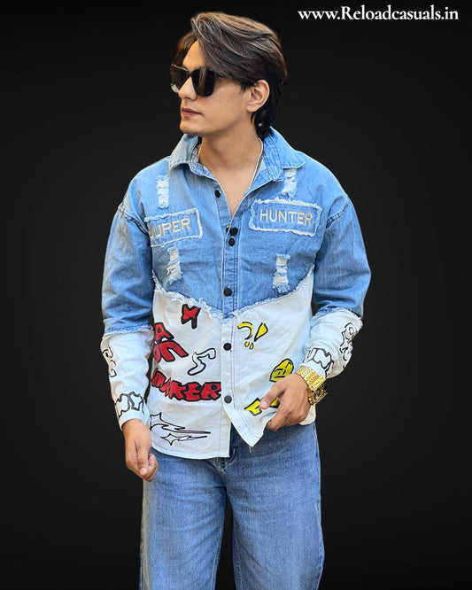 Super Hunter Dual-Tone Denim Shirt