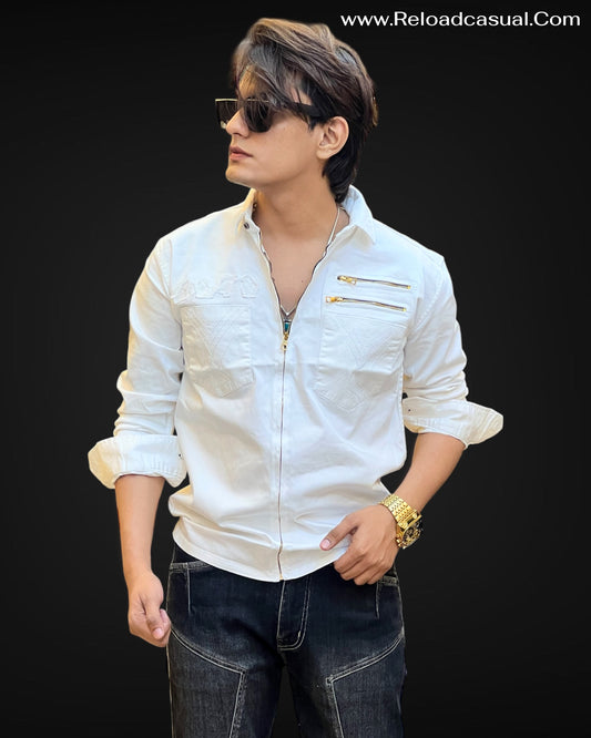 Zip-Front Casual Shirts