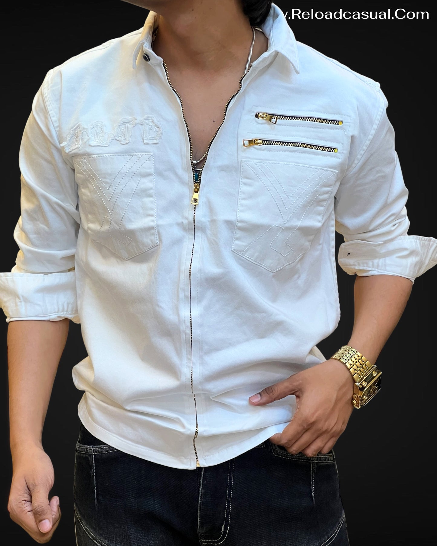 Zip-Front Casual Shirts