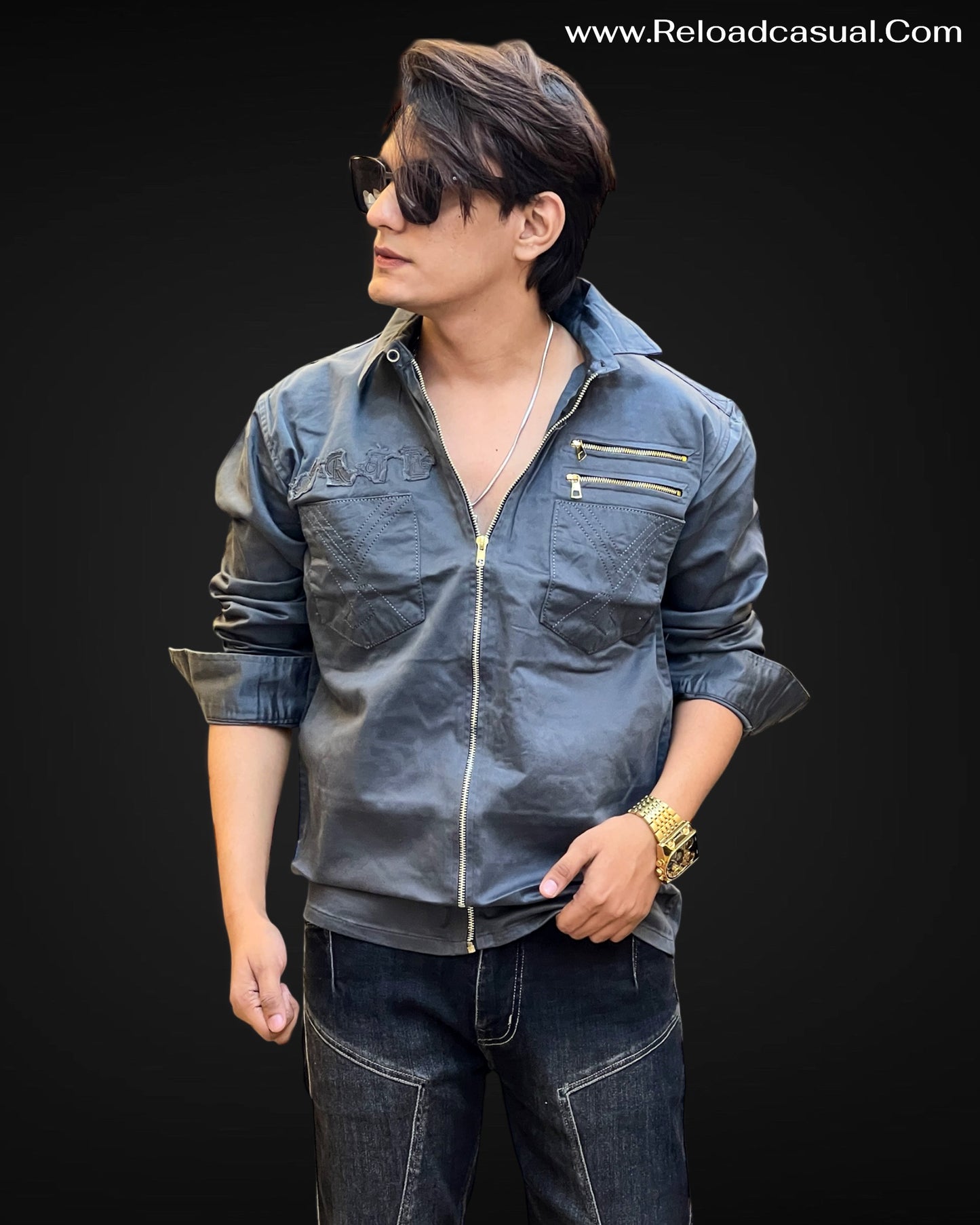 Zip-Front Casual Shirts
