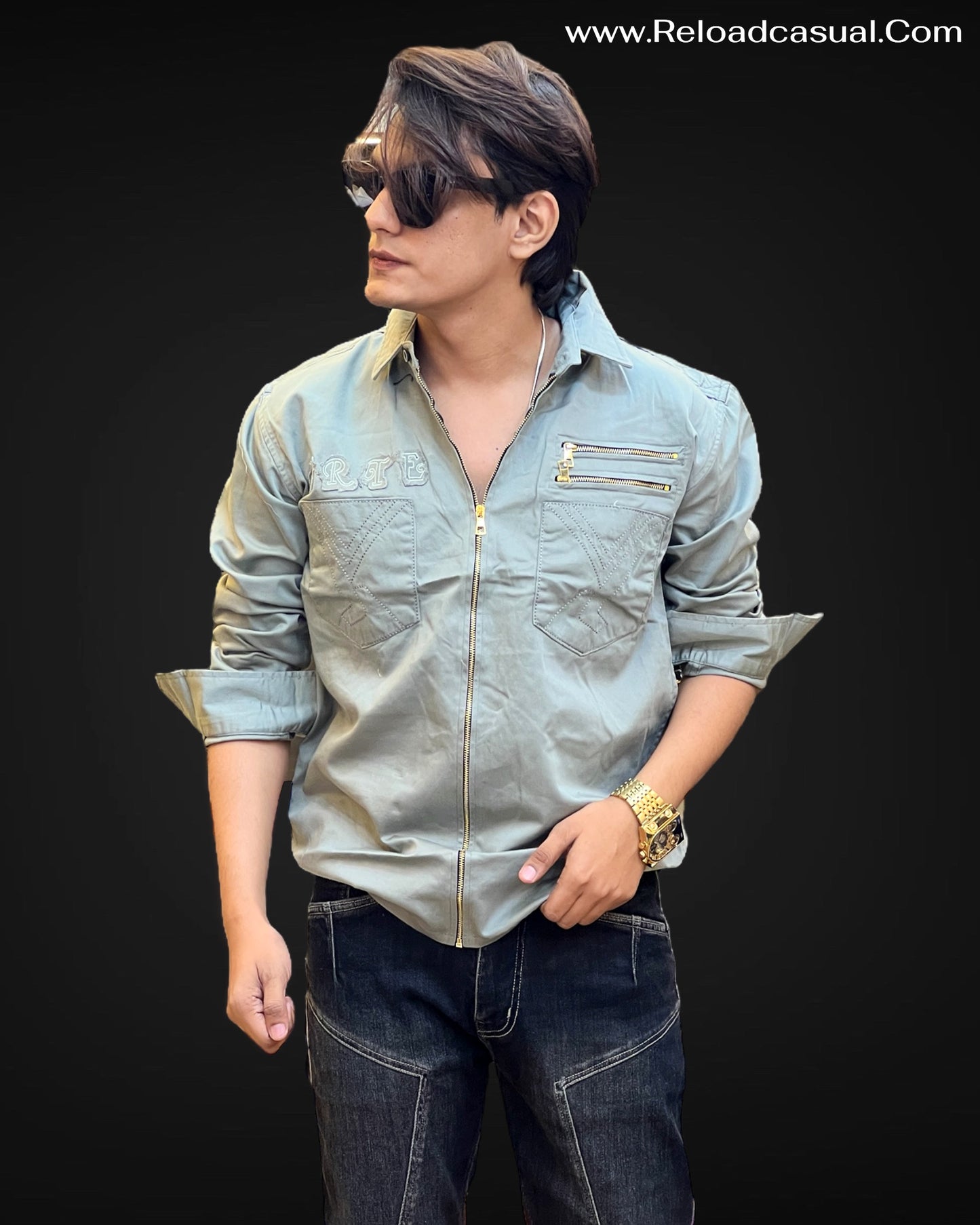 Zip-Front Casual Shirts