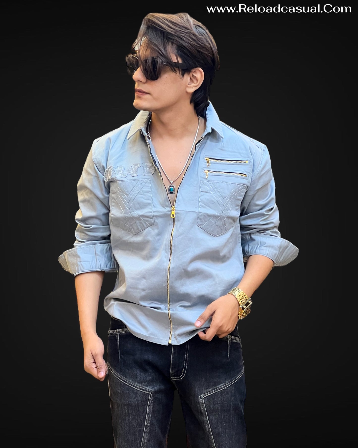 Zip-Front Casual Shirts