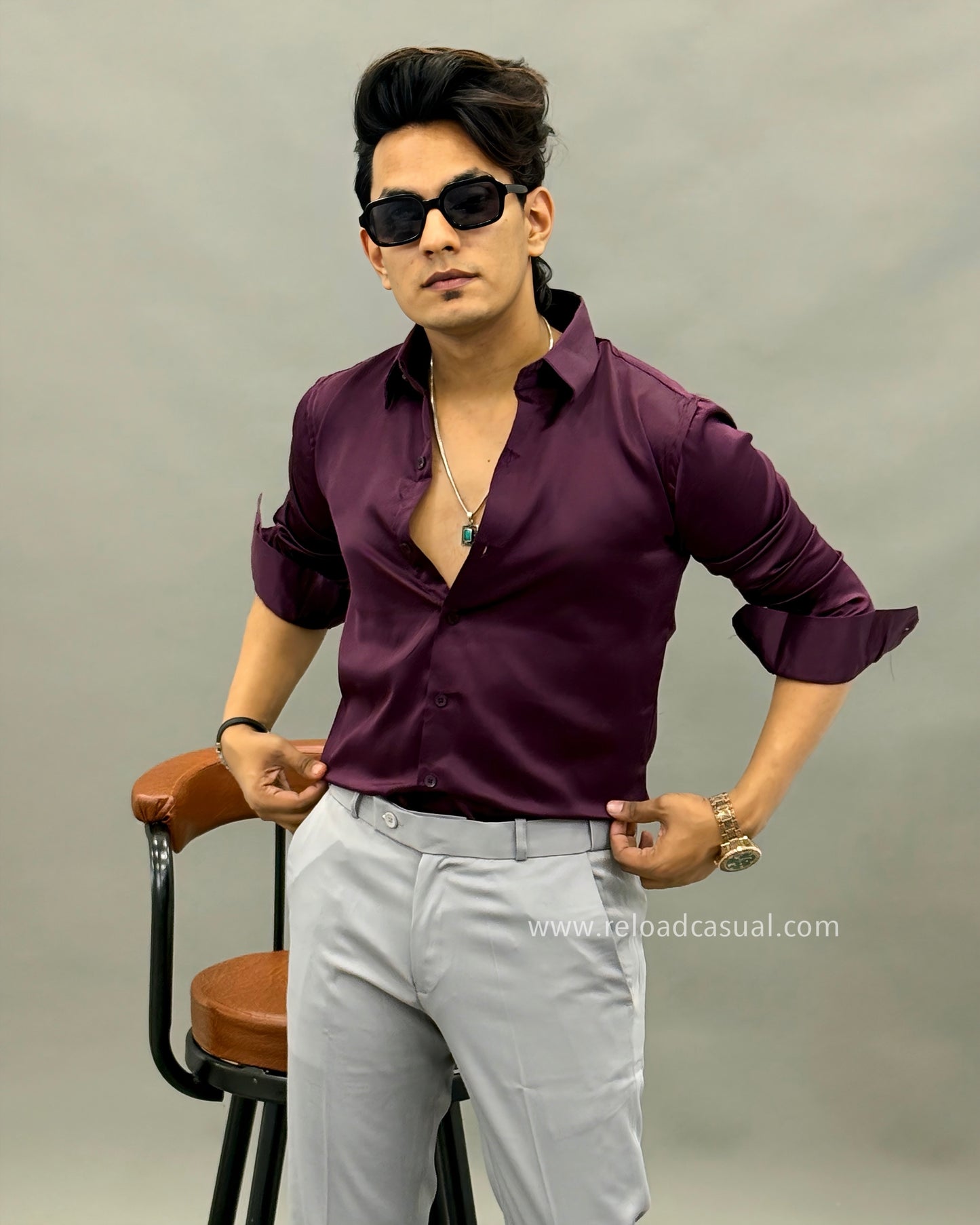 Premium satin shirt for men