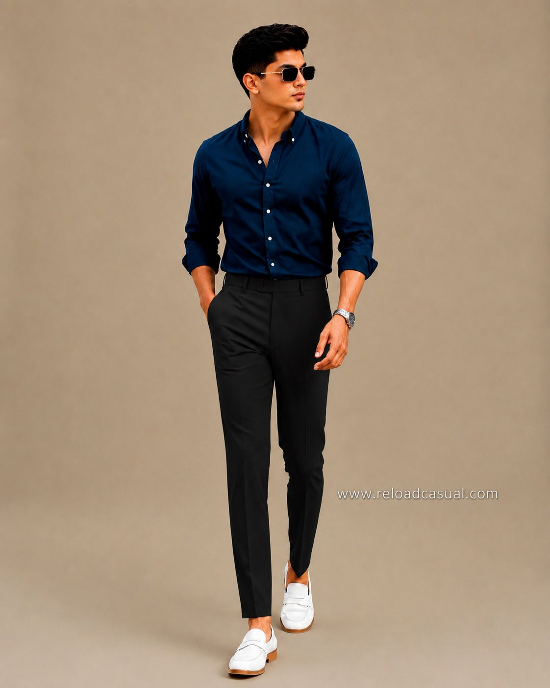 Men's Breathable Shirt + Modern Slim Fit Lachka Pant Combo