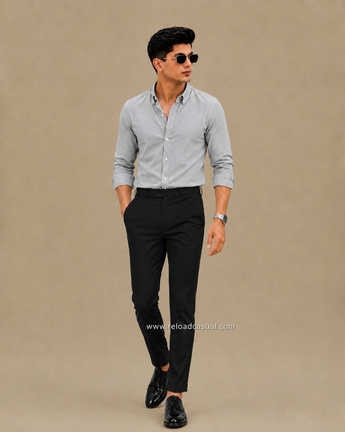 Men's Breathable Shirt + Modern Slim Fit Lachka Pant Combo