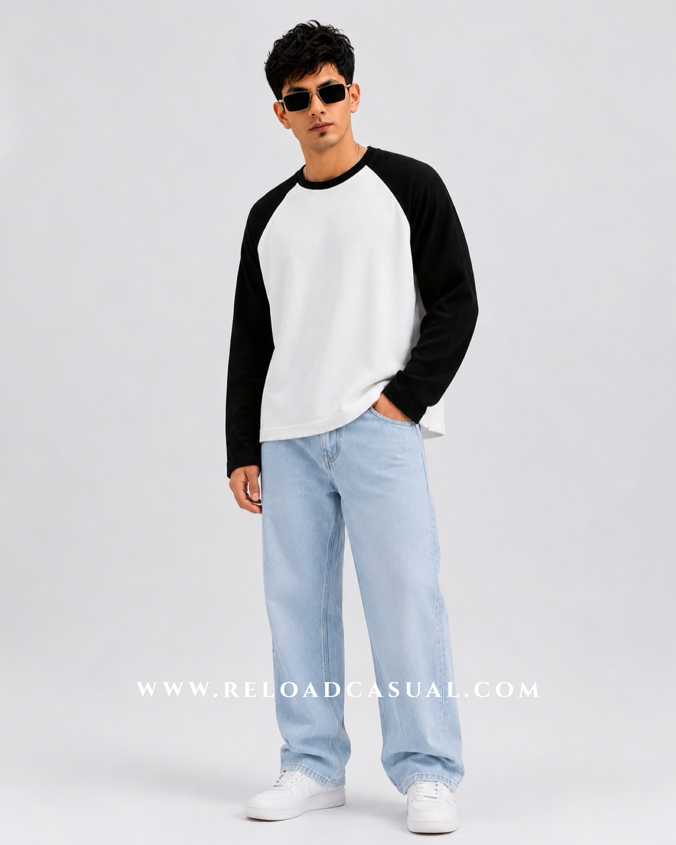 Waffle Knit Boxy Fit Full Sleeve T-Shirt