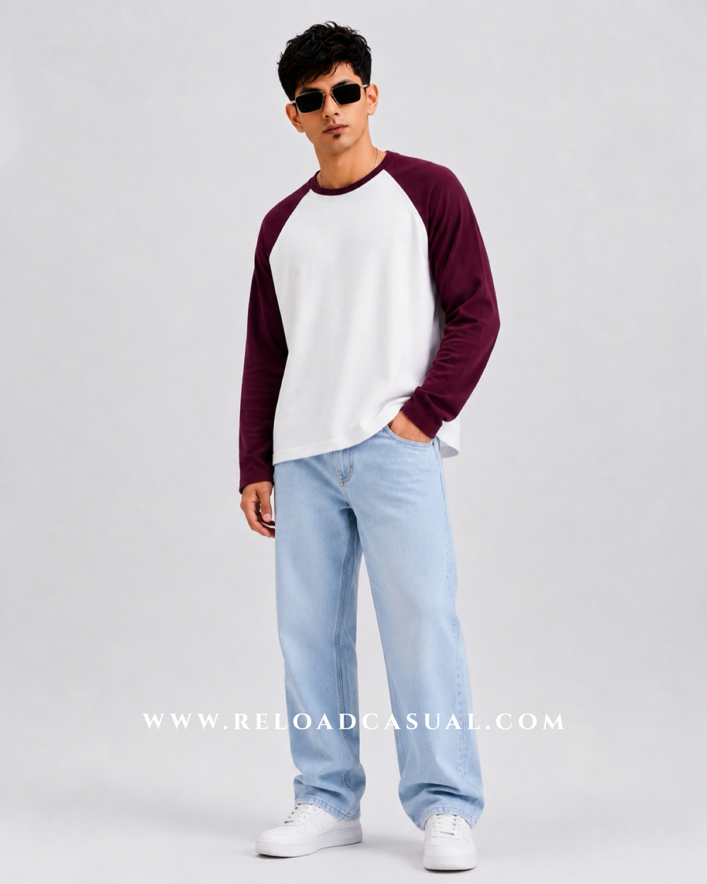 Waffle Knit Boxy Fit Full Sleeve T-Shirt