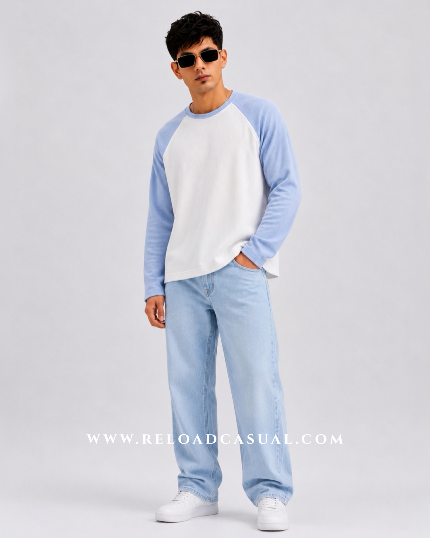 Waffle Knit Boxy Fit Full Sleeve T-Shirt