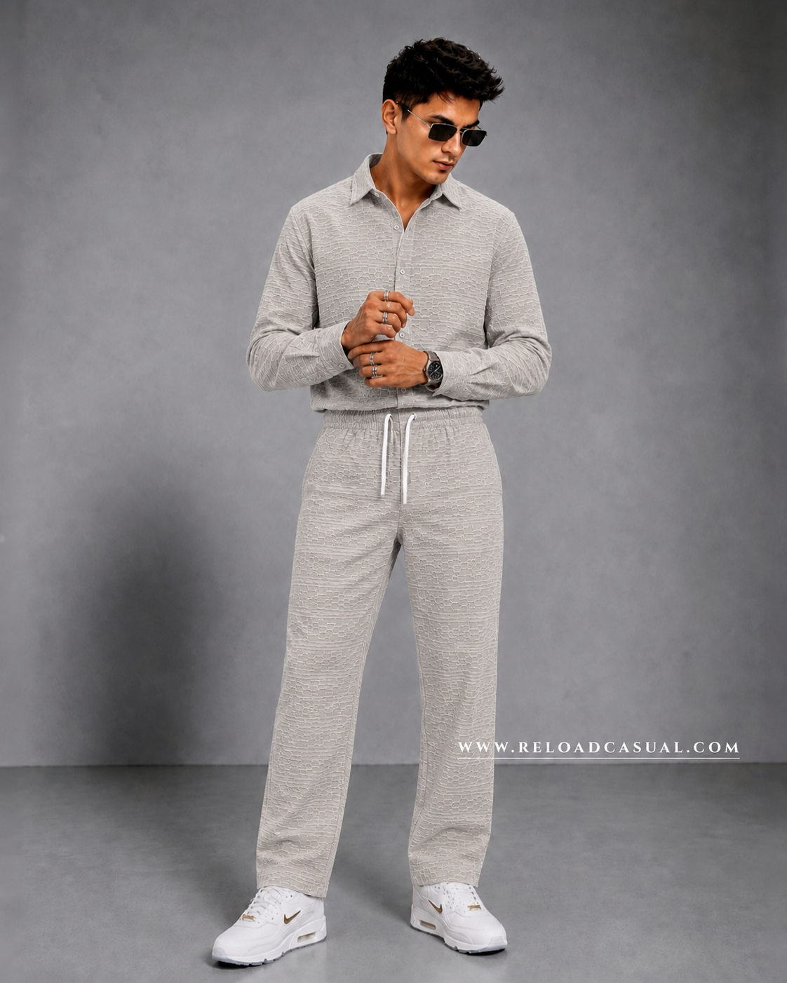 Men's Linear Texture Stylish Tracksuit