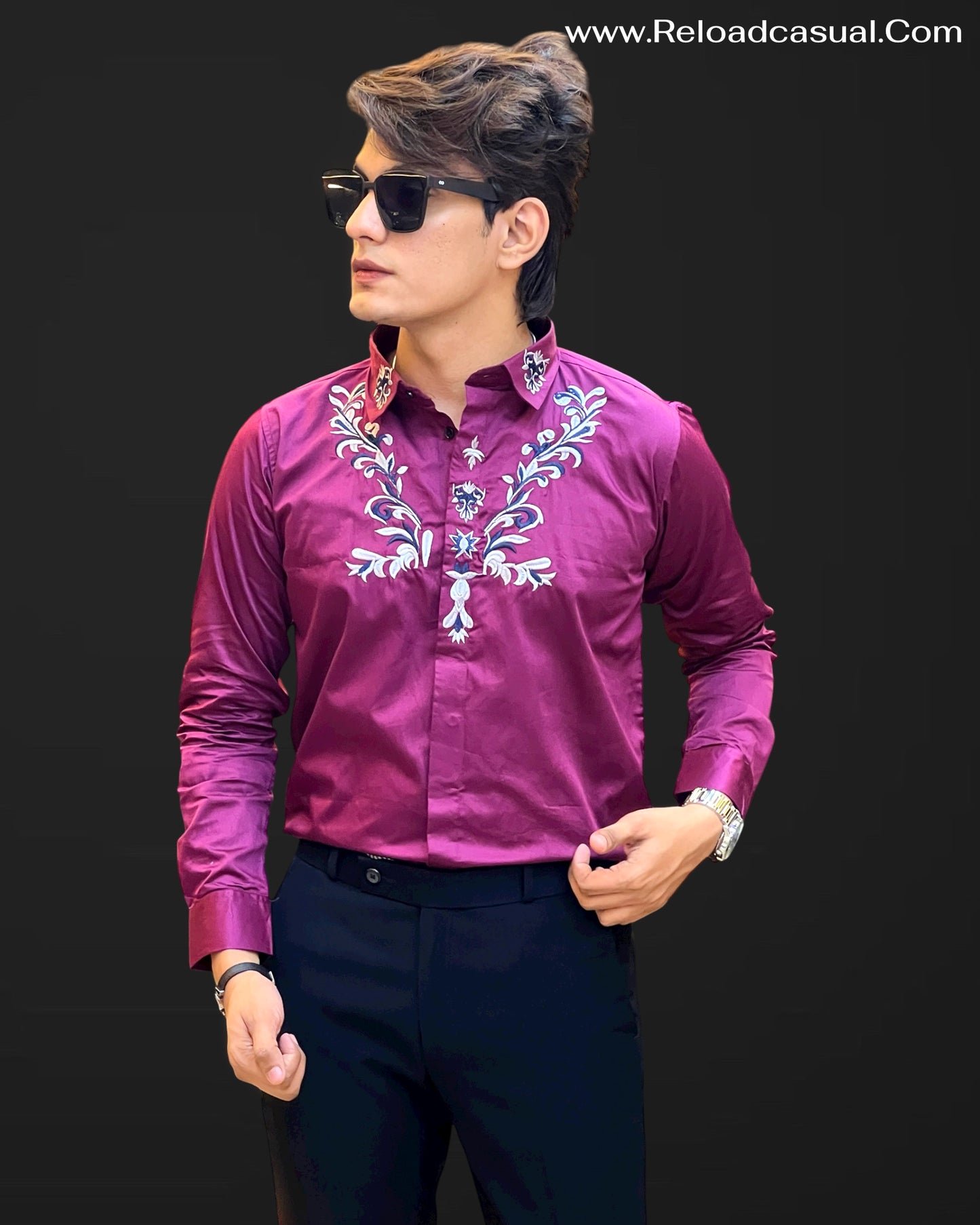 Embroidered Placket Shirt