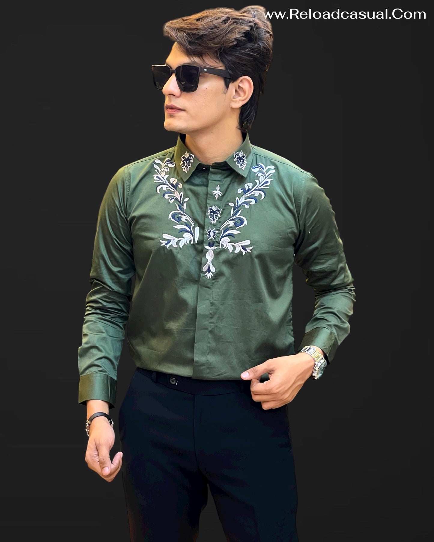 Embroidered Placket Shirt