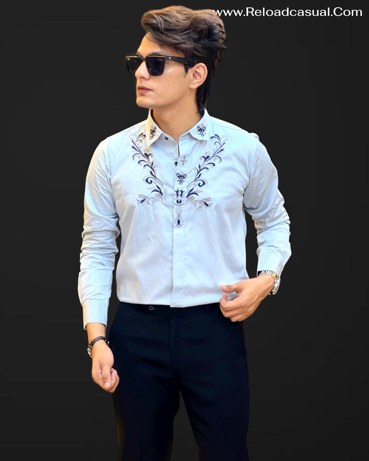 Embroidered Placket Shirt