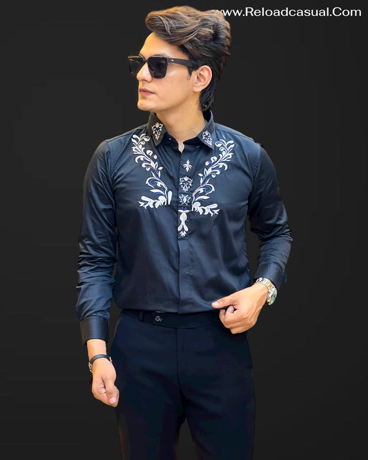 Embroidered Placket Shirt
