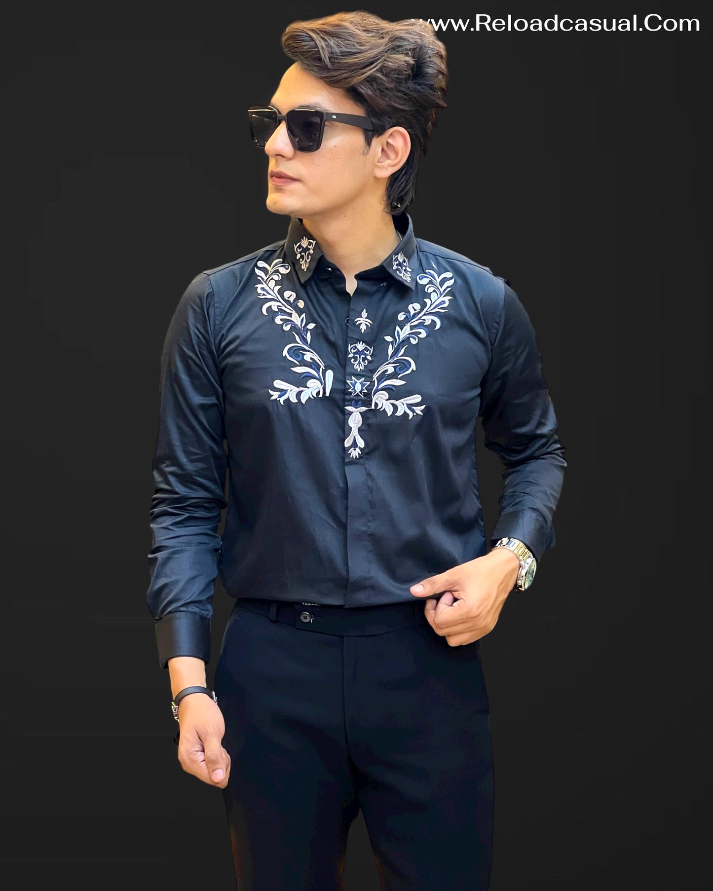 Embroidered Placket Shirt