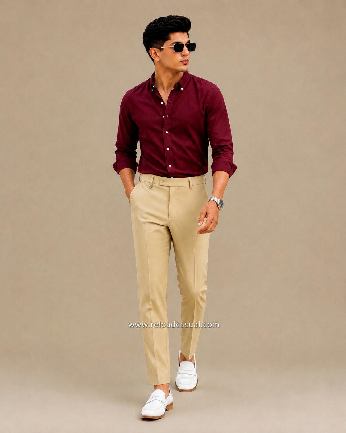 Men's Breathable Shirt + Modern Slim Fit Lachka Pant Combo