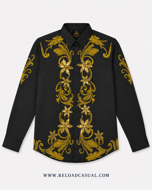 Gold Floral Paisley Shirt