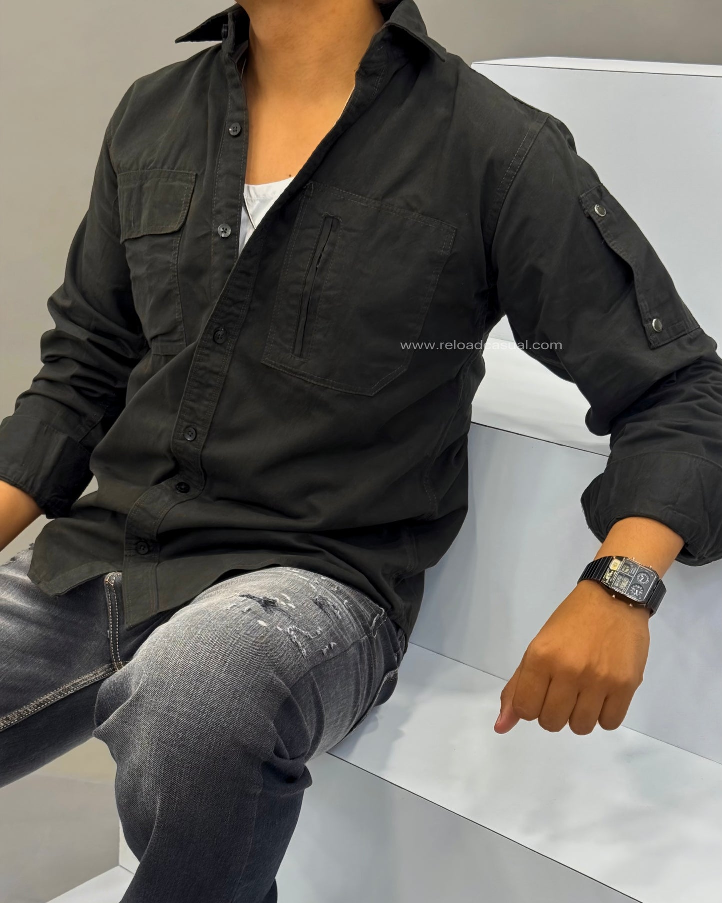 Cotton Twill Dual Pocket Shirt