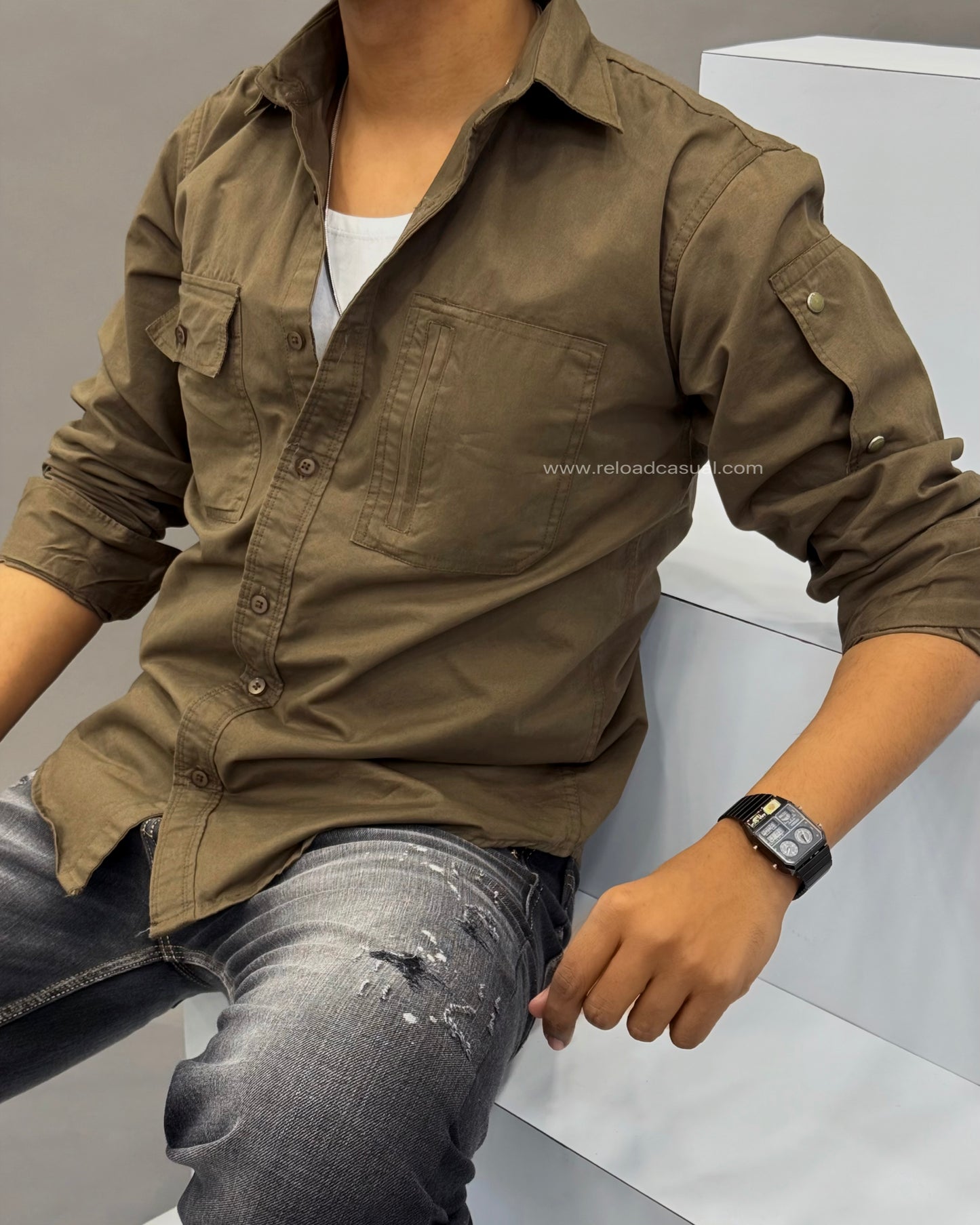 Cotton Twill Dual Pocket Shirt