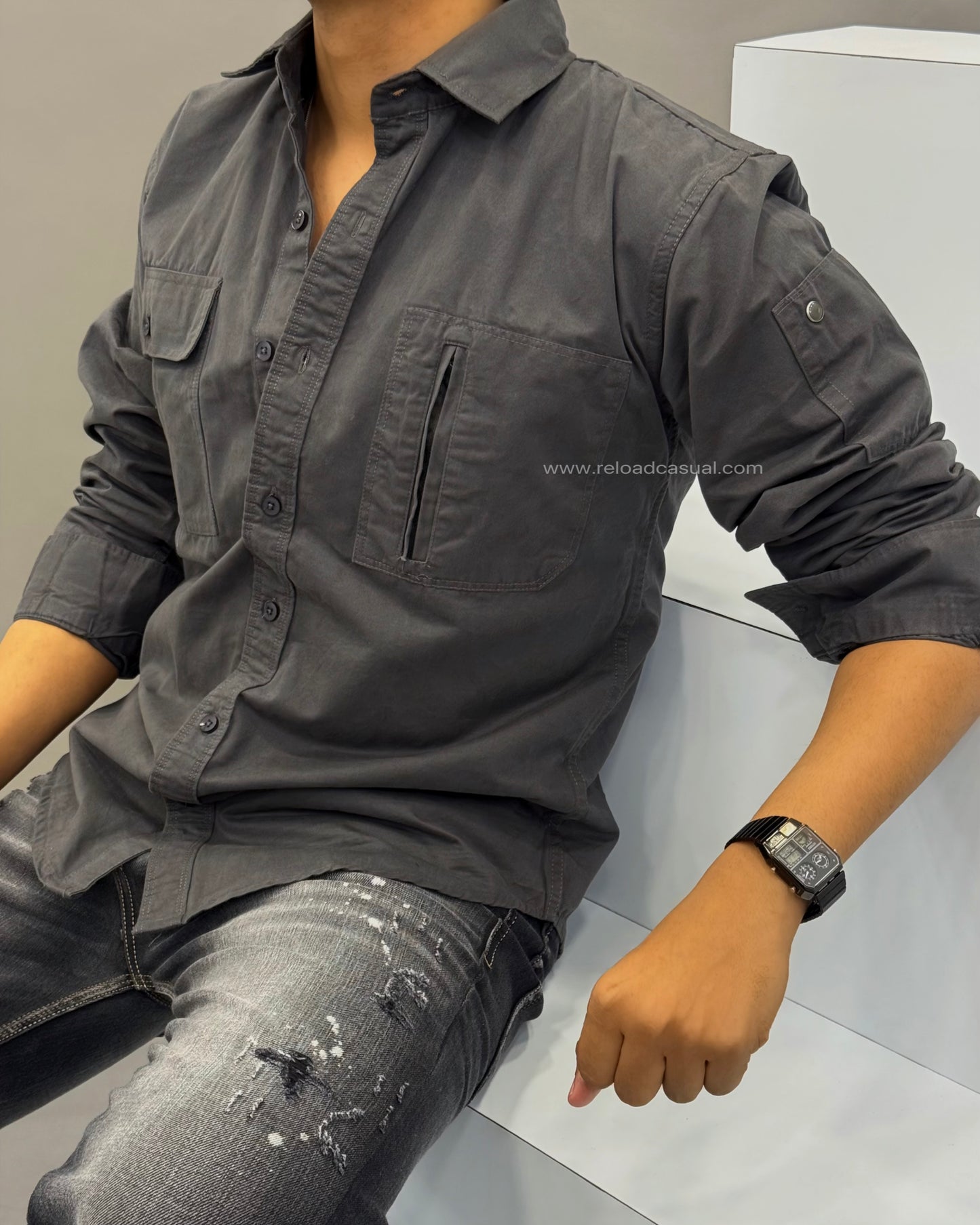 Cotton Twill Dual Pocket Shirt