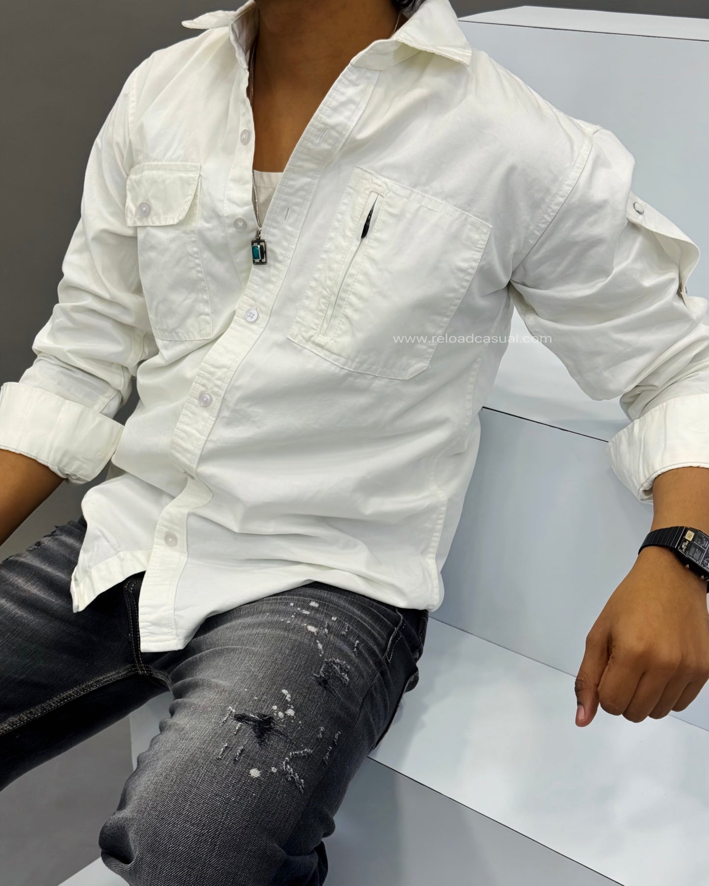 Cotton Twill Dual Pocket Shirt