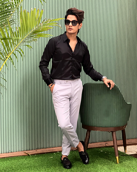 Premium Satin Shirt & Adj Lycra Pant-Combo