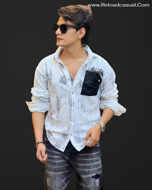 Crinkled Tie-Dye Casual Shirt