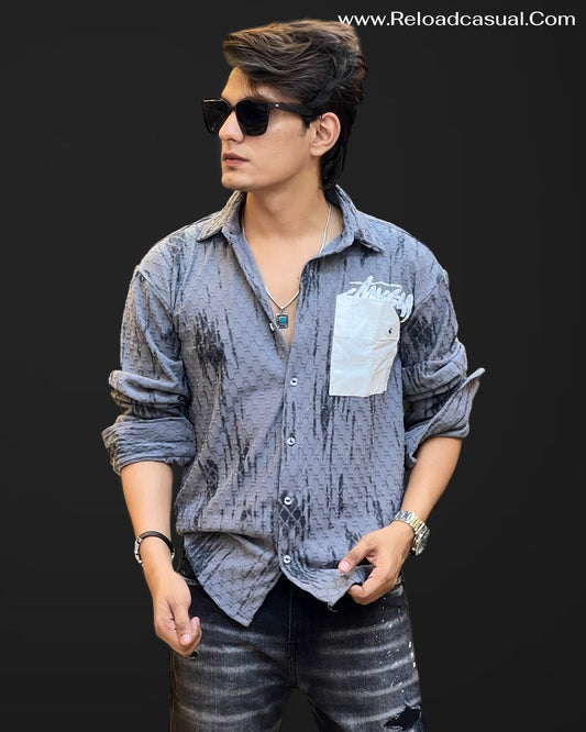 Crinkled Tie-Dye Casual Shirt