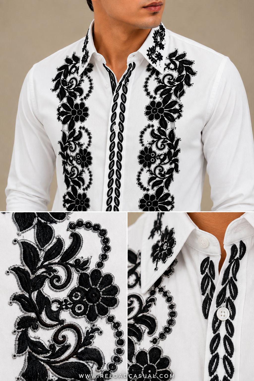 Floral Velvet Flocking Diamond Shirt