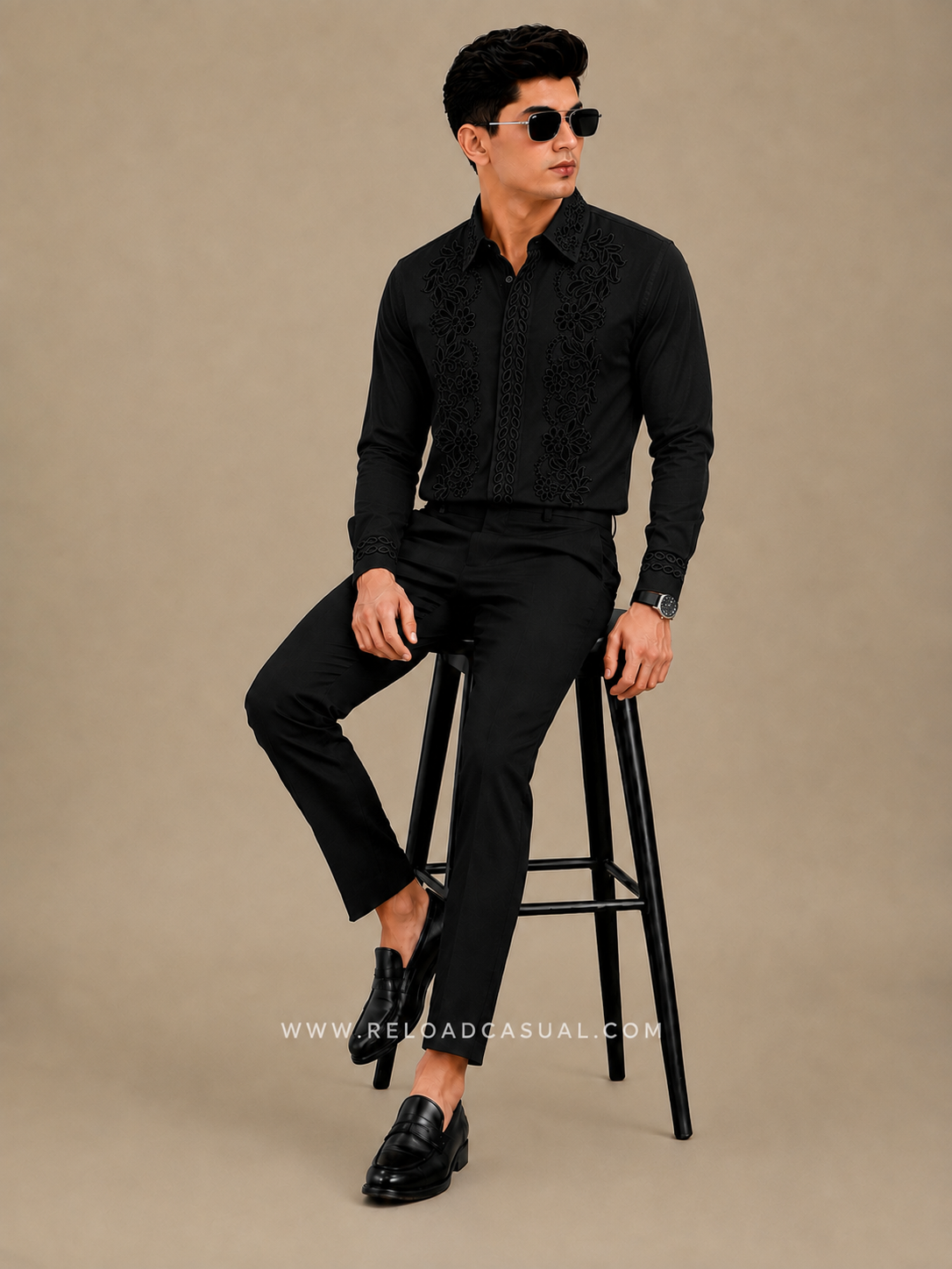 Floral Velvet Flocking Diamond Shirt