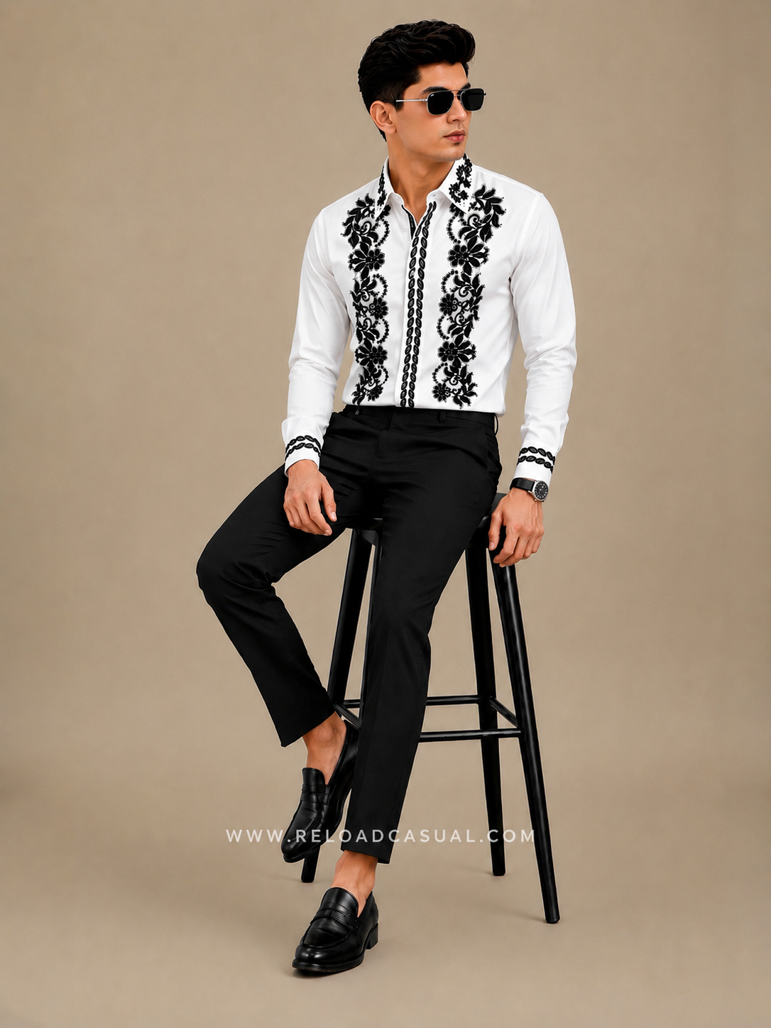 Floral Velvet Flocking Diamond Shirt