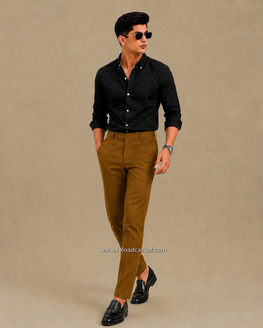Men's Breathable Shirt + Modern Slim Fit Lachka Pant Combo