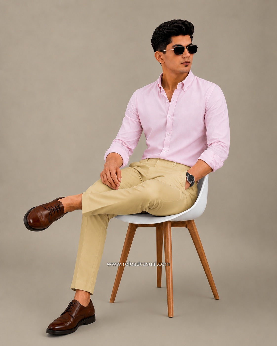 Men's Breathable Shirt + Modern Slim Fit Lachka Pant Combo