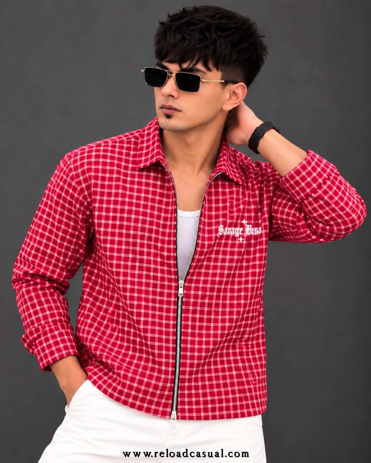 Savage Grid Zipper Shirt