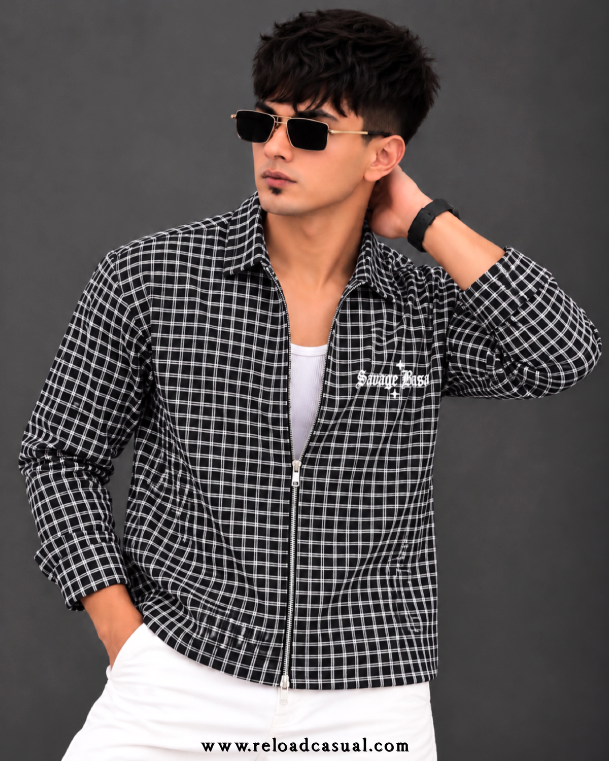 Savage Grid Zipper Shirt