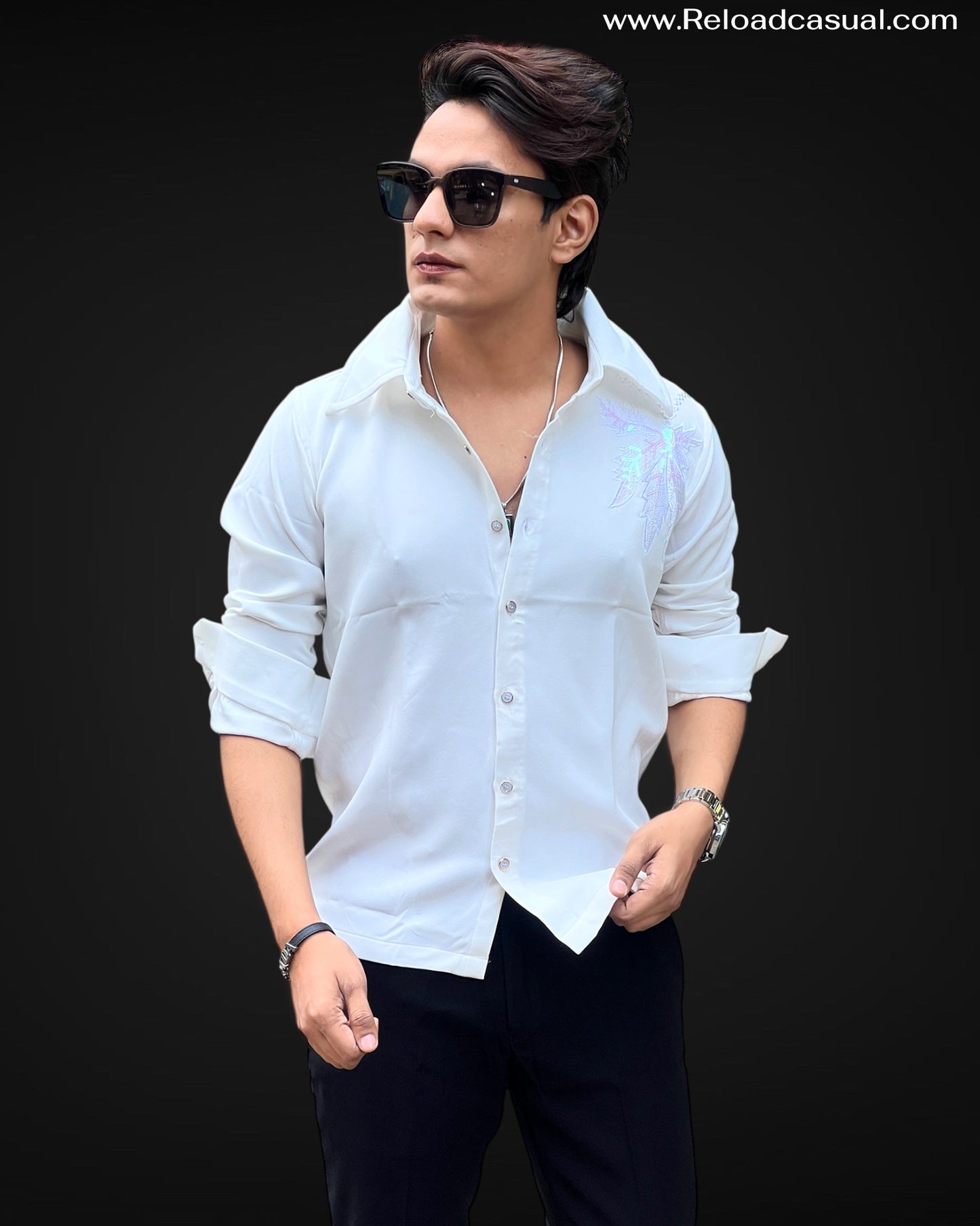 Leaf Embroidery Shirt