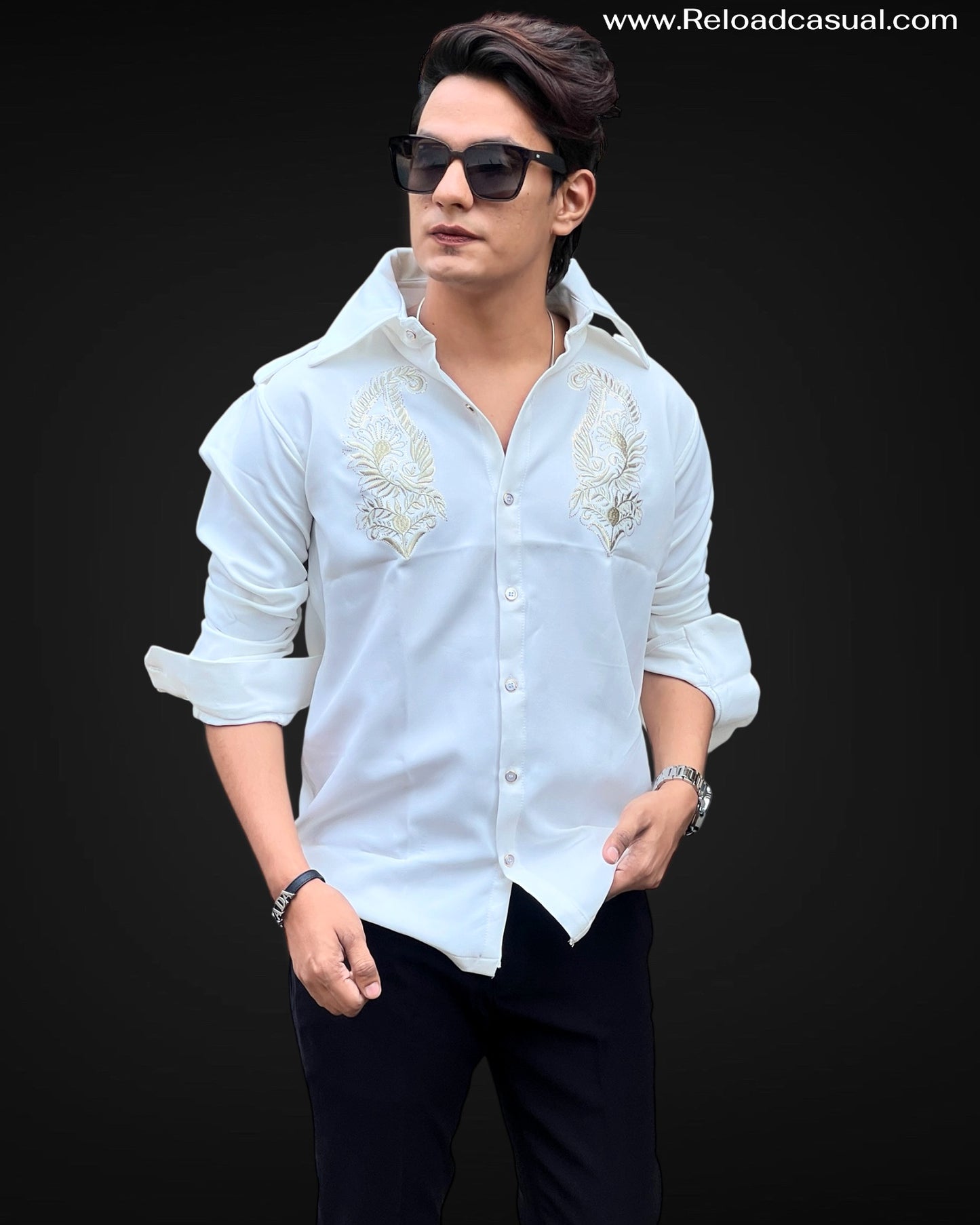 Gold Premium Embroidered Shirt