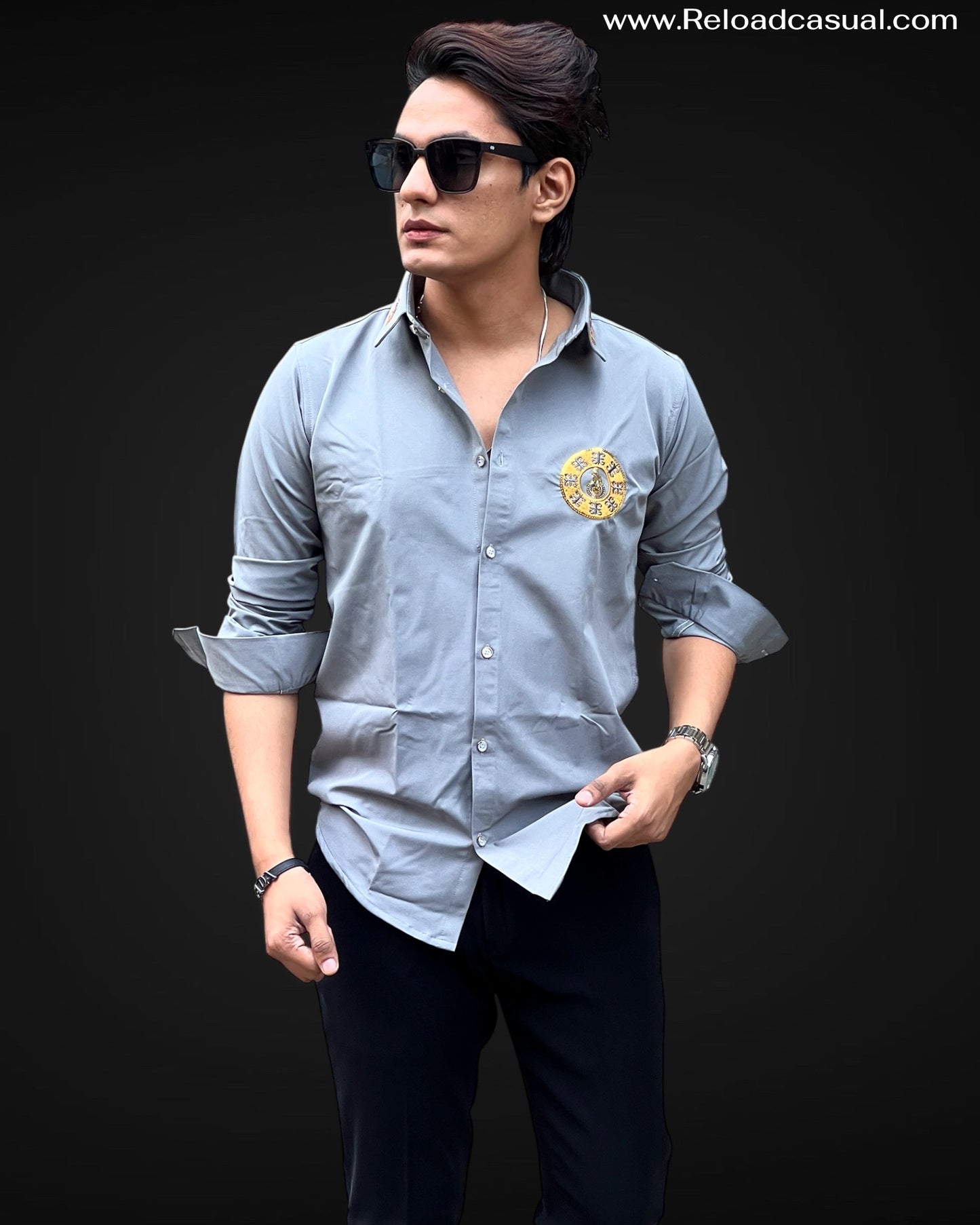 Opulent Gold Embroidery Shirt