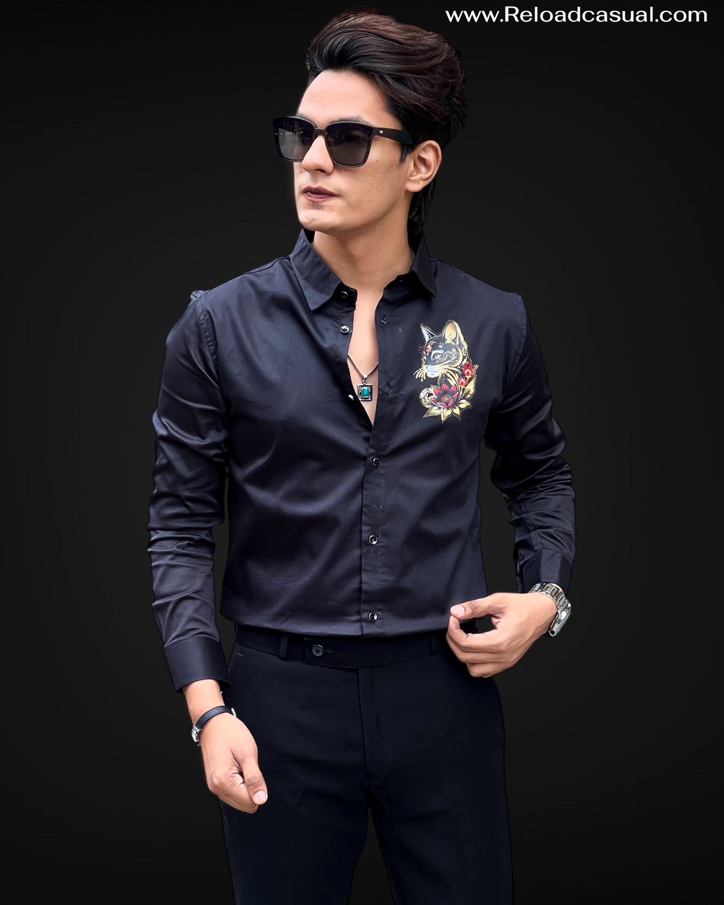 Cat Sequence Casual Shirt