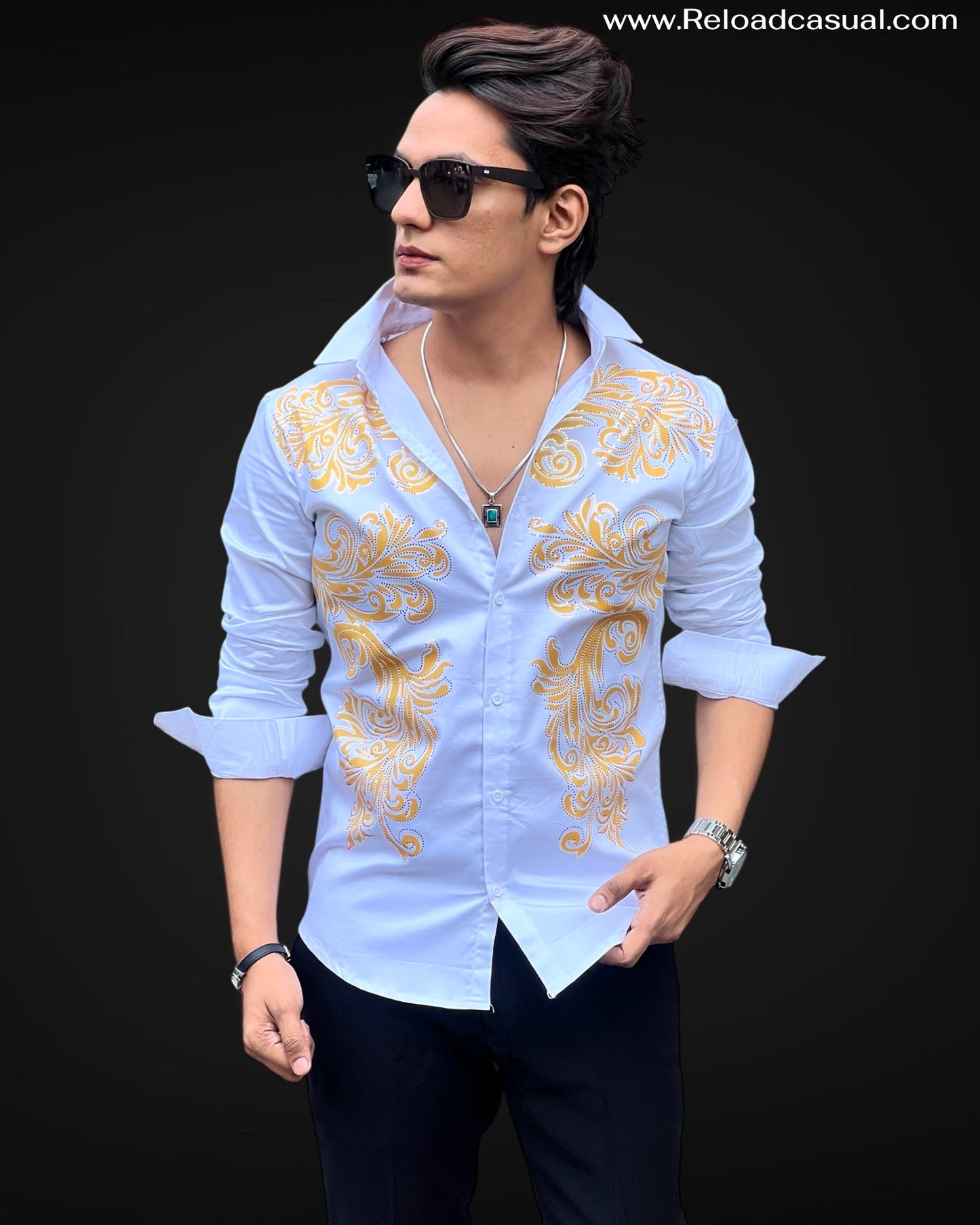 Regal Baroque Embroidered Shirt