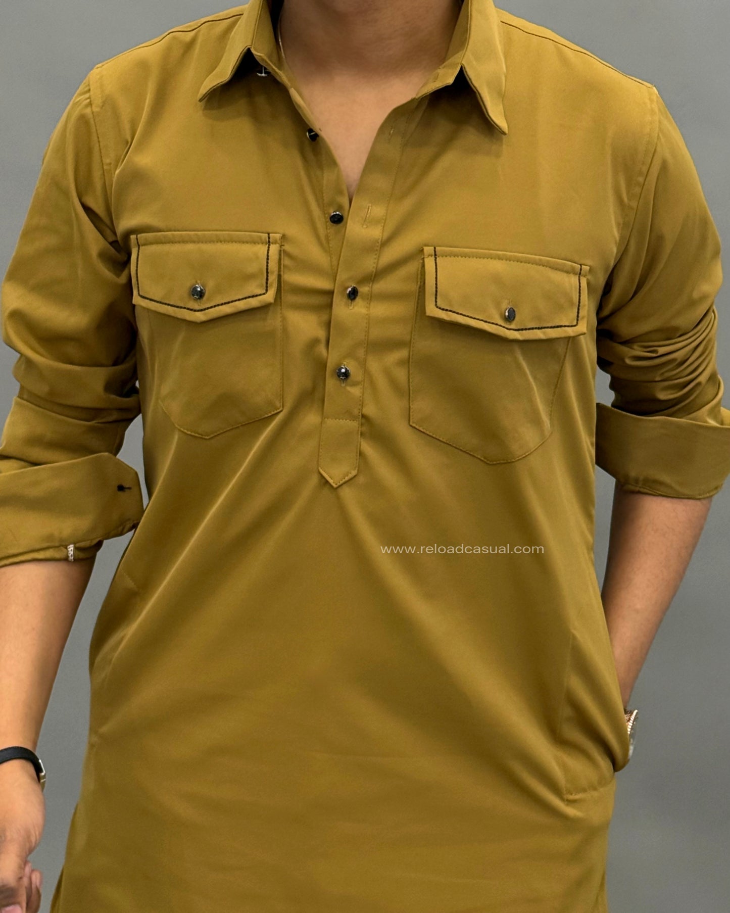 Grand Classic Double Pocket Stretch Pathani Bootcut Set