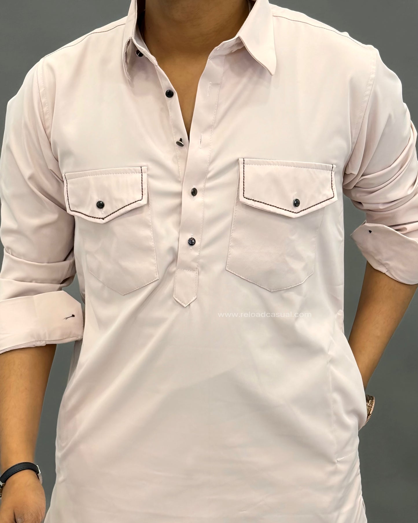 Grand Classic Double Pocket Stretch Pathani Bootcut Set