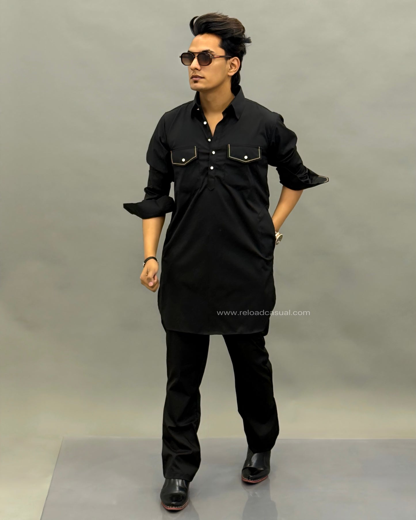 Grand Classic Double Pocket Stretch Pathani Bootcut Set