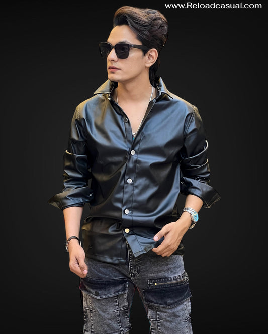 NoirFlex Leather Shirt