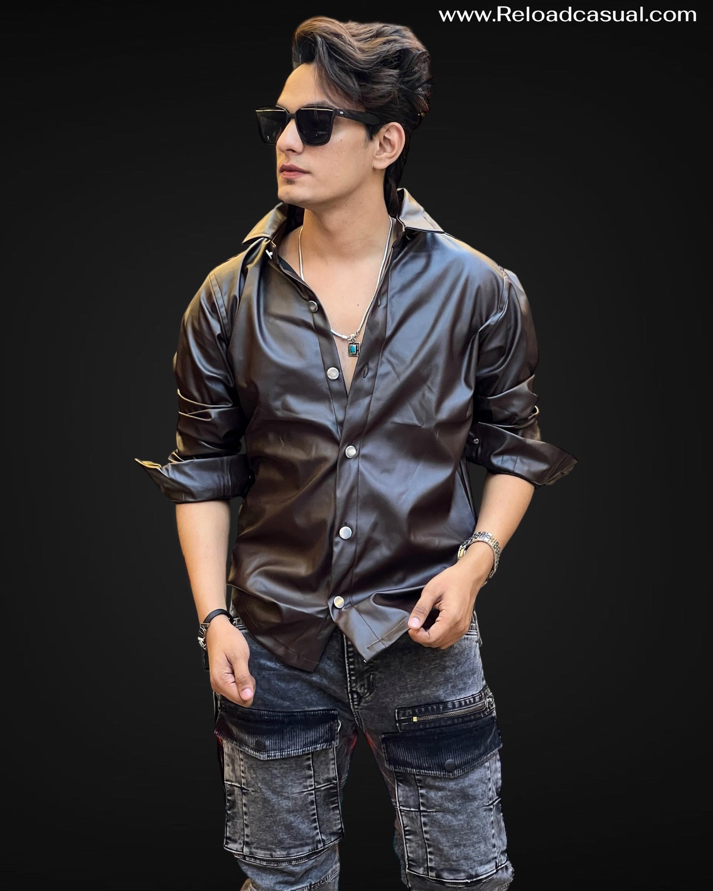 NoirFlex Leather Shirt